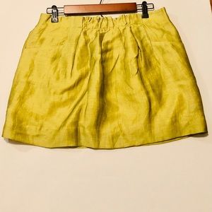 J. Crew Green Citrus Frost Chartreuse Sinclair Charter Linen Skirt